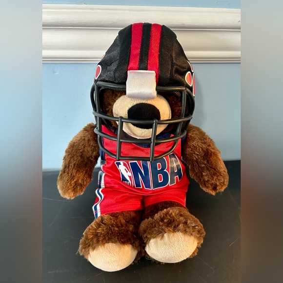Build a bear with football helmet/NFL outfit lot of 4 older plush toy - Picture 1 of 10